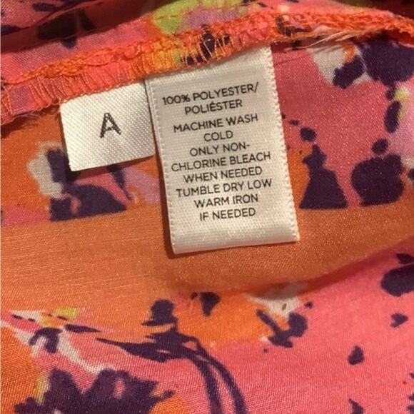 LOFT Woman's Blouse Floral Short Sleeved Multi Colored Size Small - Picture 4 of 6